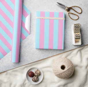 Papel De Regalo Regalo de fiesta de revelación de género rosa azul