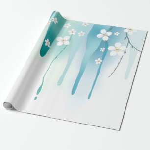 Papel De Regalo Regalo de Flor Abstracta de Lluvia de Primavera
