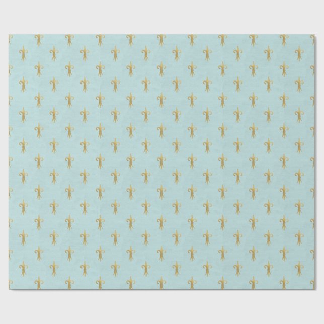 Papel De Regalo Regalo de Flor Azul Francés De Lis (Superficie plana)