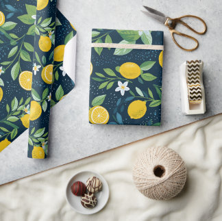 Papel De Regalo Regalo de Flor de Limón de Medianoche