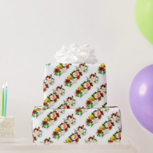 Papel De Regalo Regalo de flores de Rosas coloridos y modernos de 