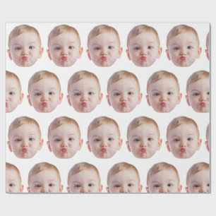 Papel De Regalo Regalo de Foto Personalizada de Cara Impresa