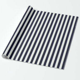 Papel De Regalo Regalo de franja blanca y azul de la marina