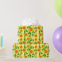Regalo de girasoles de acuarela bonita Hojas Tallo