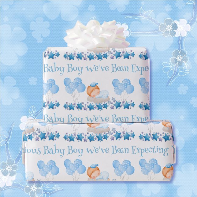 Papel De Regalo Regalo de globos azules de Personalizado de Baby S (Subido por el creador)