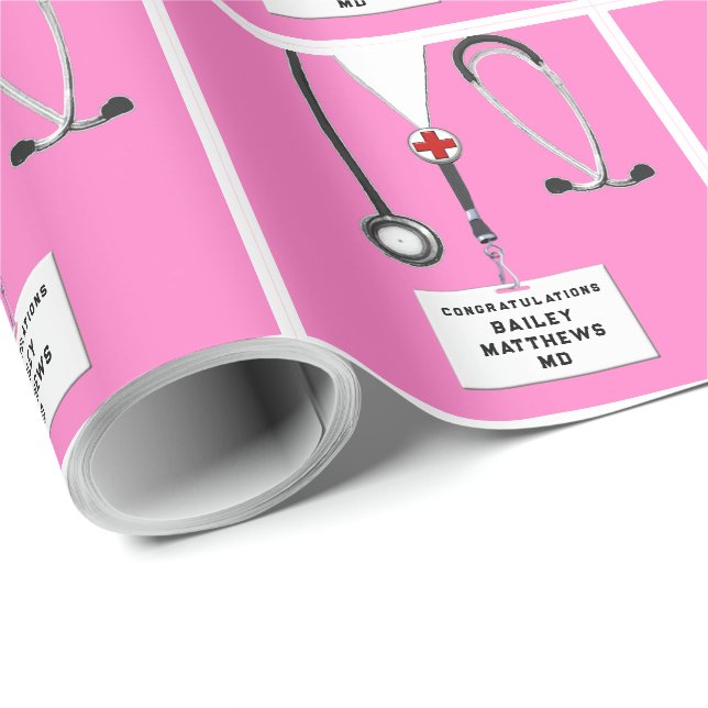 Papel De Regalo Regalo de graduación de la Escuela de Medicina méd (Esquina del rollo)