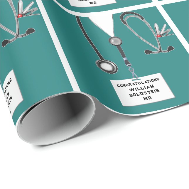 Papel De Regalo Regalo de graduación del médica (Esquina del rollo)