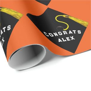 Papel De Regalo Regalo de graduación del naranja