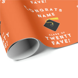Papel De Regalo Regalo de graduación naranja 2025