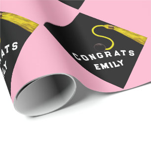 Papel De Regalo Regalo de graduación personalizado rosa