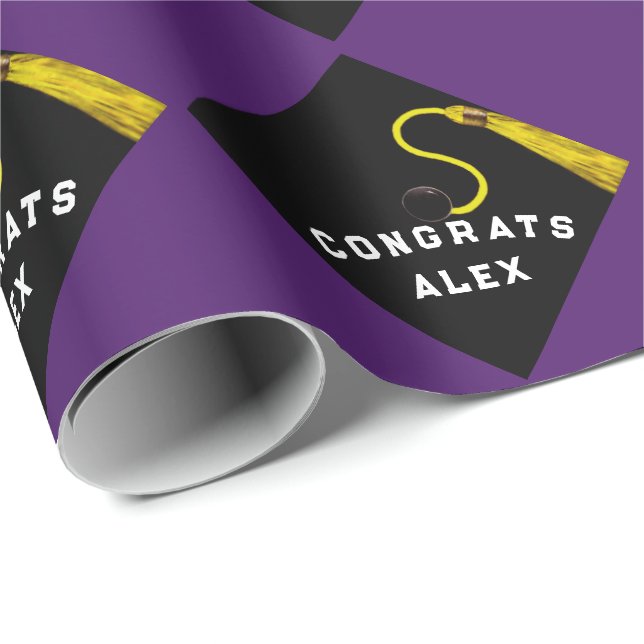Papel De Regalo Regalo de graduación púrpura (Esquina del rollo)