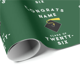 Papel De Regalo Regalo de Graduación Verde 2026