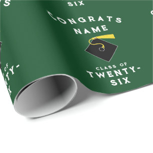 Papel De Regalo Regalo de Graduación Verde 2026