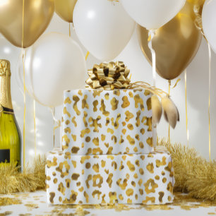 Papel De Regalo Regalo de impresión de leopardo de oro de la Moda