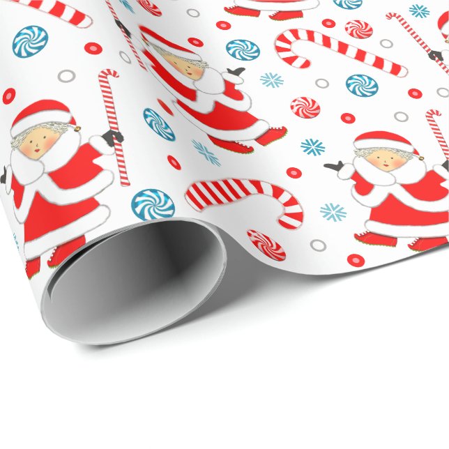 Papel De Regalo Regalo de la abuela Sra. Claus (Esquina del rollo)