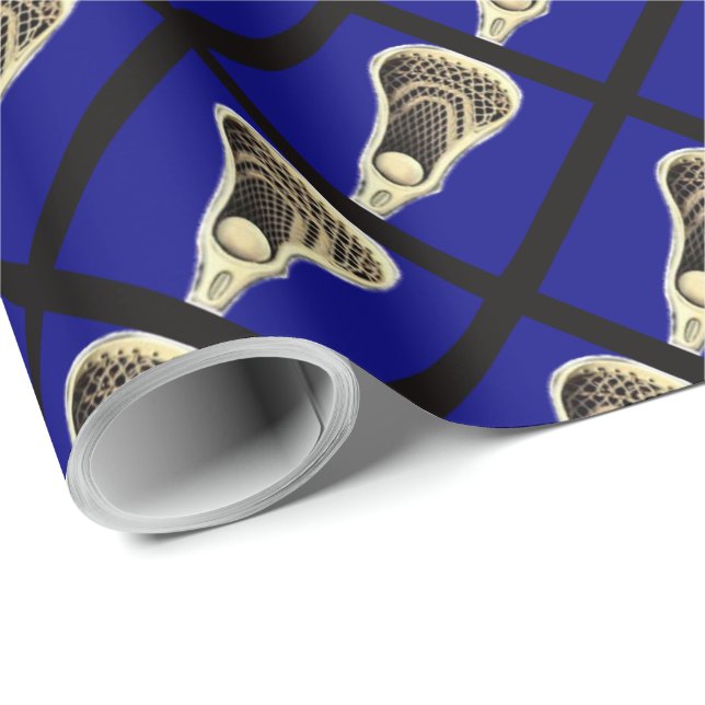 Papel De Regalo Regalo de Lacrosse Azul (Esquina del rollo)