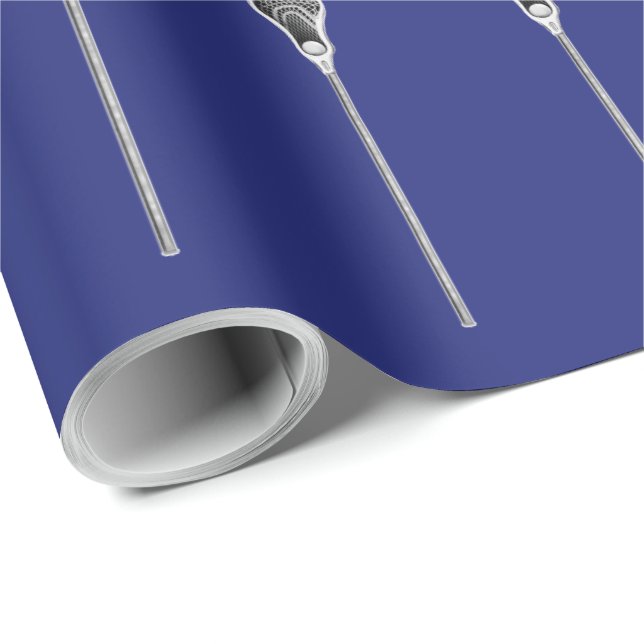 Papel De Regalo Regalo de Lacrosse Azul (Esquina del rollo)