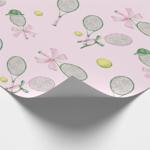 Papel De Regalo Regalo de lazo coquette de tenis rosa