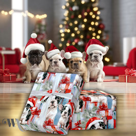 Papel De Regalo Regalo de los Navidades de Frenchie Santa Squad