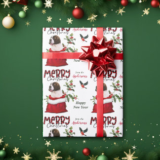 Papel De Regalo Regalo de los Navidades de perro de cachorro de Sa