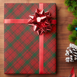 Papel De Regalo Regalo de los Navidades Red and Green Tartan Plaid