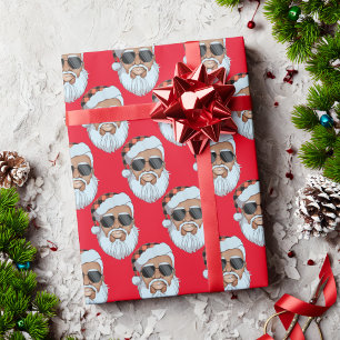 Papel De Regalo Regalo de los Navidades rojos afroamericanos de Sa