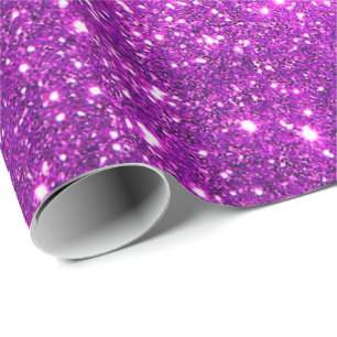 Papel De Regalo Regalo de lujo popular Purpurina de oro morado
