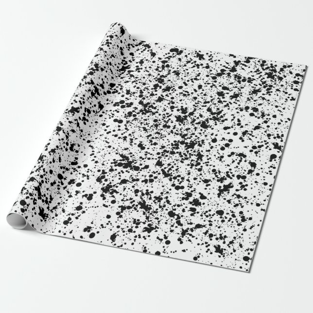Papel De Regalo Regalo de manchas de tinta negra (Desenrollado)