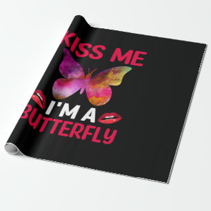 Papel De Regalo Regalo de Mariposa Bésame Soy Una Mariposa