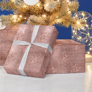 Papel De Regalo Regalo de moda con brillo de oro rosa para ella