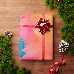 Papel De Regalo Regalo de monograma colorido de cumpleaños estacio