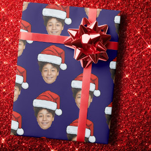 Papel De Regalo Regalo de Navidad con foto de cara personalizada c