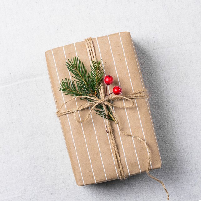 Papel De Regalo Regalo de Navidad con raya beige (Subido por el creador)