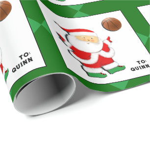 Papel De Regalo Regalo de Navidad de baloncesto personalizado