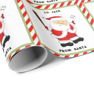 Papel De Regalo Regalo de Navidad de béisbol personalizado