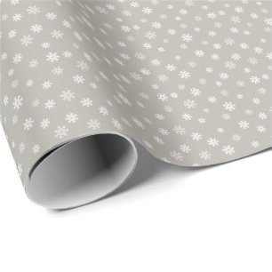 Papel De Regalo Regalo de Navidad de copo de nieve blanco gris