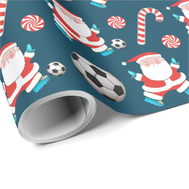 Papel De Regalo Regalo de Navidad de fútbol (Esquina del rollo)