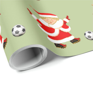 Papel De Regalo Regalo de Navidad de fútbol para niñas