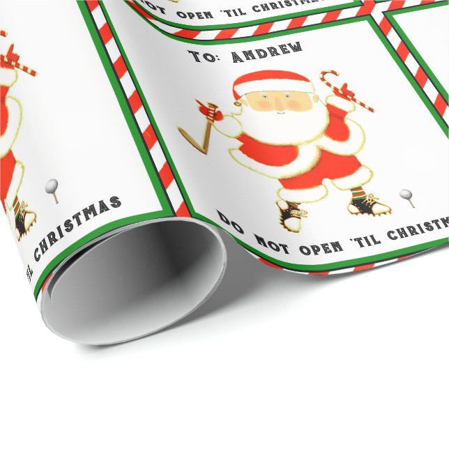 Papel De Regalo Regalo de Navidad de Golf Personalizado (Esquina del rollo)