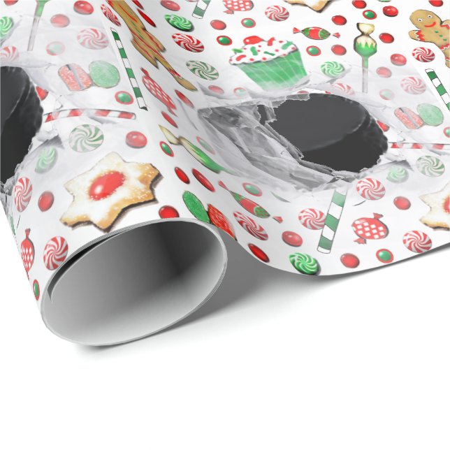 Papel De Regalo Regalo de Navidad de Hockey (Esquina del rollo)