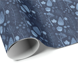 Papel De Regalo Regalo de Navidad de Ice Blue Tree Botanicals