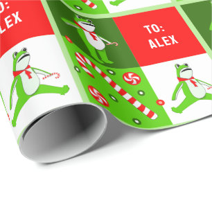 Papel De Regalo Regalo de Navidad de la Rana Famosa