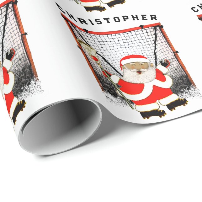 Papel De Regalo Regalo de Navidad de Lacrosse (Esquina del rollo)