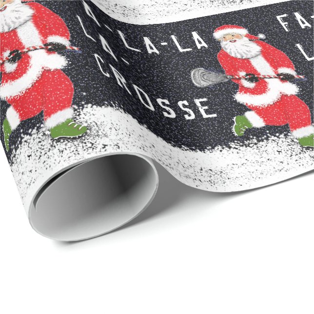 Papel De Regalo Regalo de Navidad de Lacrosse (Esquina del rollo)