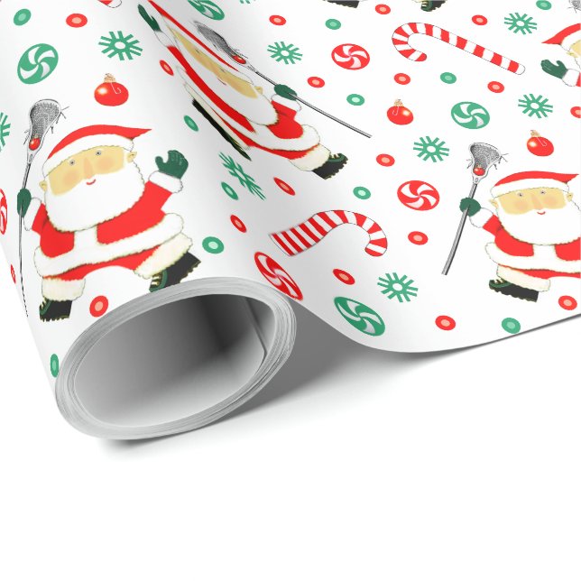 Papel De Regalo Regalo de Navidad de Lacrosse (Esquina del rollo)