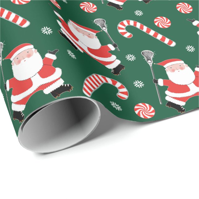 Papel De Regalo Regalo de Navidad de Lacrosse (Esquina del rollo)