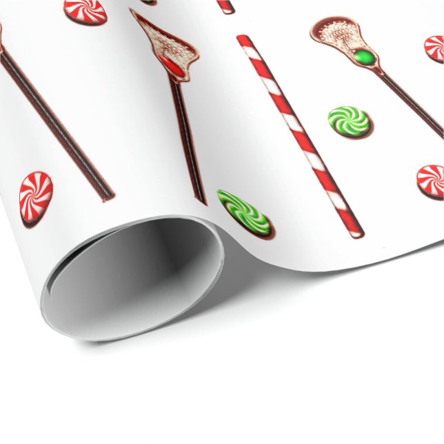 Papel De Regalo Regalo de Navidad de Lacrosse (Esquina del rollo)