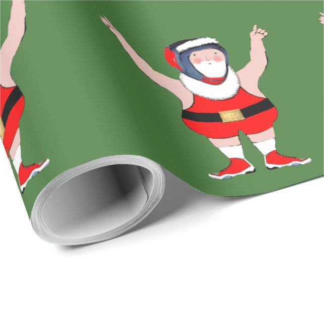 Papel De Regalo Regalo de Navidad de lucha libre (Esquina del rollo)