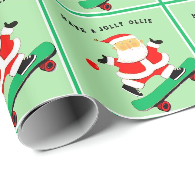 Papel De Regalo Regalo de Navidad de monopatín (Esquina del rollo)