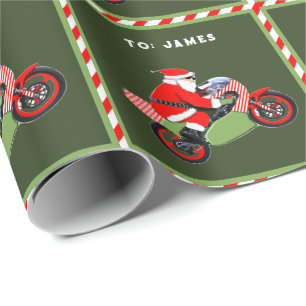 Papel De Regalo Regalo de Navidad de Motocicleta